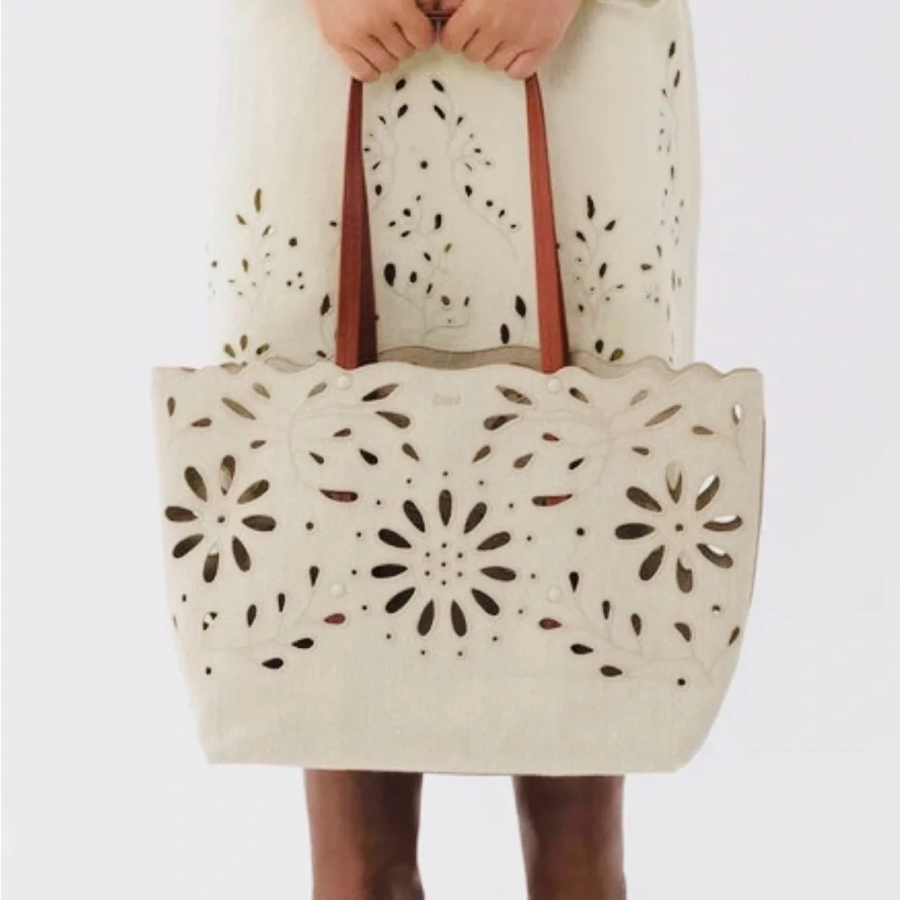 Chloé East-West Floral Linen Tote - EUC - Picture 2 of 15